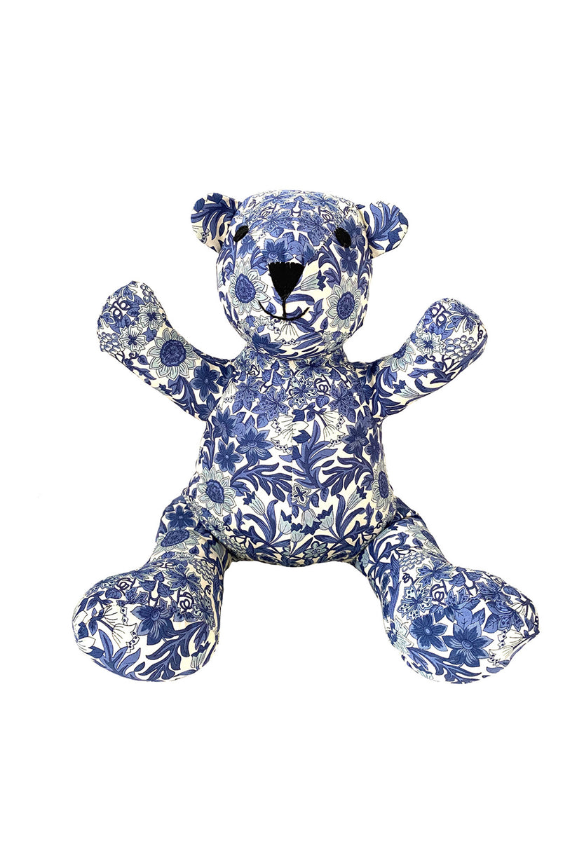 TEDDY BEAR IN BLUE FLORAL PJS – PRETTY LITTLE THINGS AT NEW-BOS, INC.